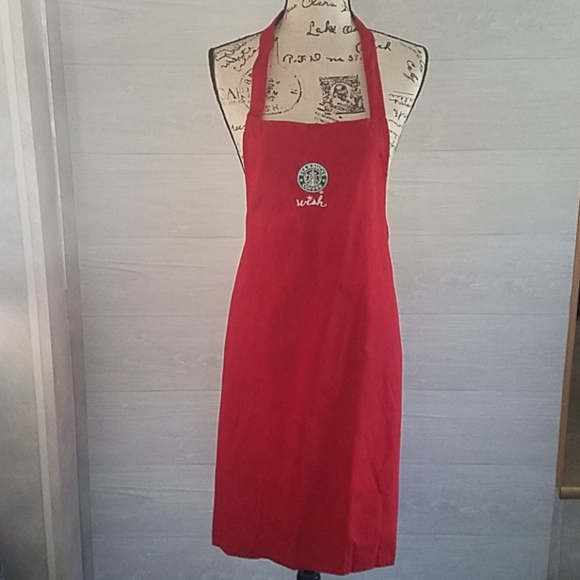 Starbucks WISH Red Apron - See Pics For Damage